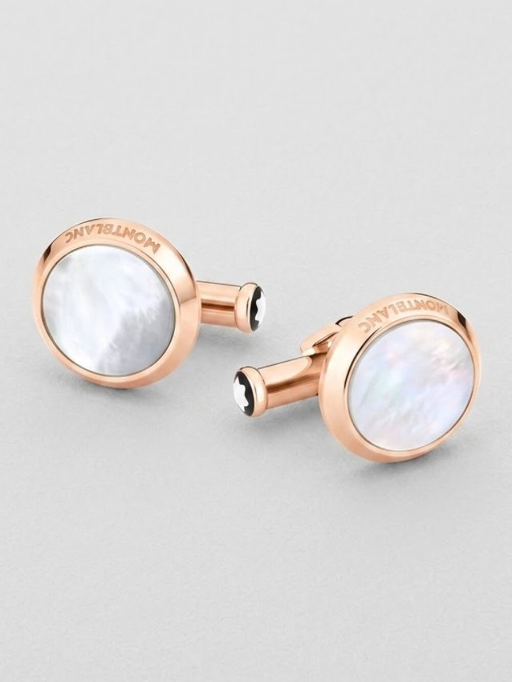MONTBLANC MEISTERSTUCK Cufflinks Mother of Pearl Rose Gold Quiet Luxury Wedding